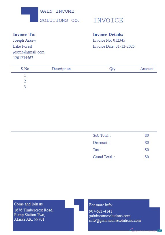 Download Accountancy Firm Invoice Template Photoshop template